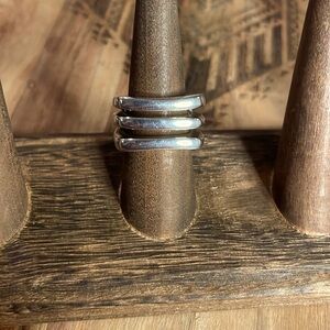 SILPADA 925 Silver  Open Three Row Square Band Ring Sz 8  RETIRED